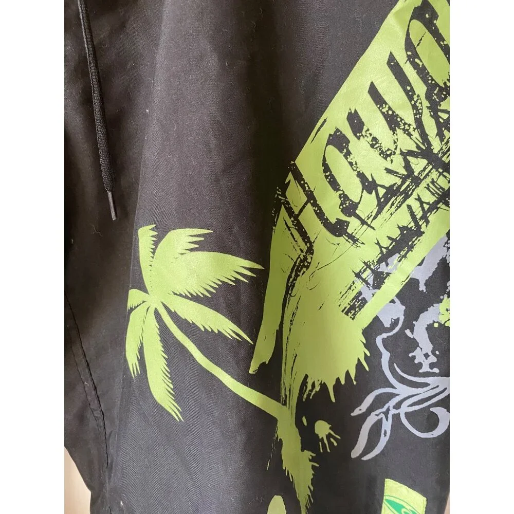 Hawaiian Performance Surfwear black‎ boardshorts swim trunks tropical men 42
